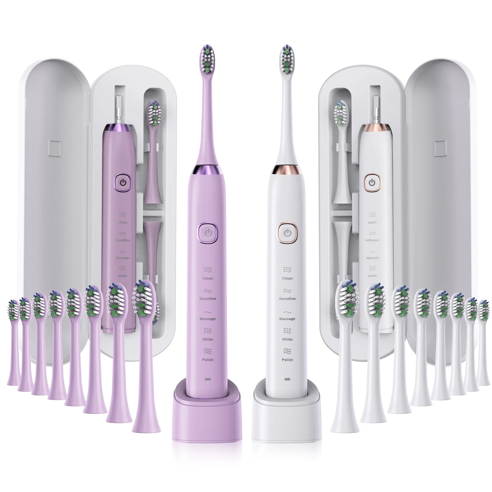 Sonic Electric Toothbrush Adults 8 Brush Heads 5 Modes USB Rechargeable IPX7 Waterproof Whitening Power Toothbrushes for Adults