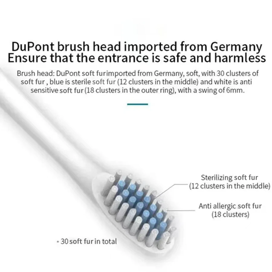 Sonic Electric Toothbrush for Adults IPX7 Waterproof DuPont Brush Head USB Rechargeable High Frequency Cleaning 6 Cleaning-Modes