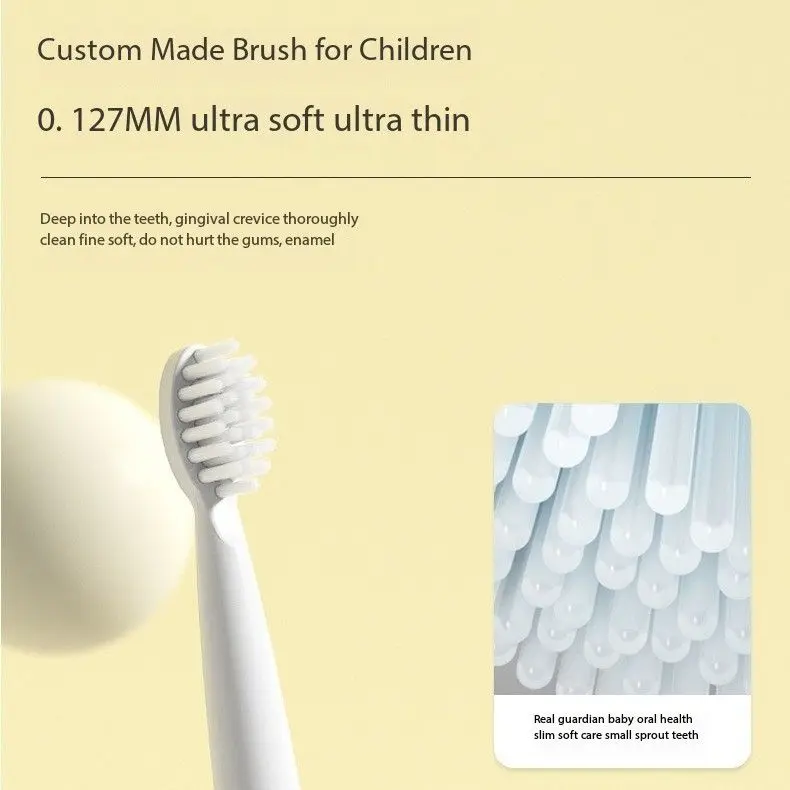 Cartoon Kids Electric Toothbrush, Rechargeable Sonic Children Tooth Brush with 4 Soft Brush Heads, 3 Modes IPX7 Waterproof 2 Min