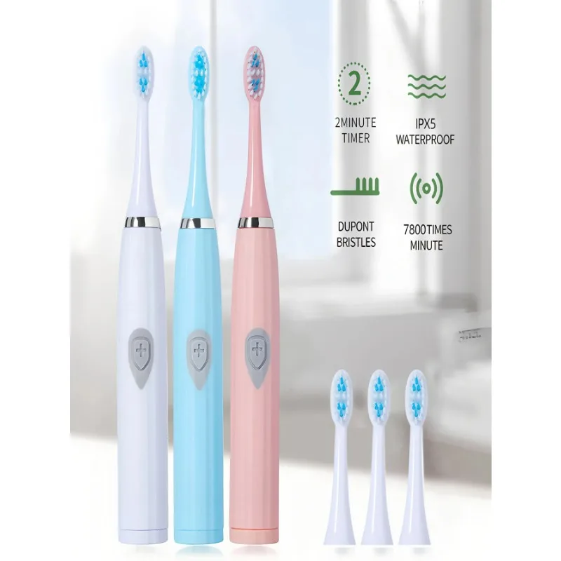 Electric Toothbrush Adult Automatic Couples Set, Suitable For Home Or Travel Use, Random Brush Head Colors