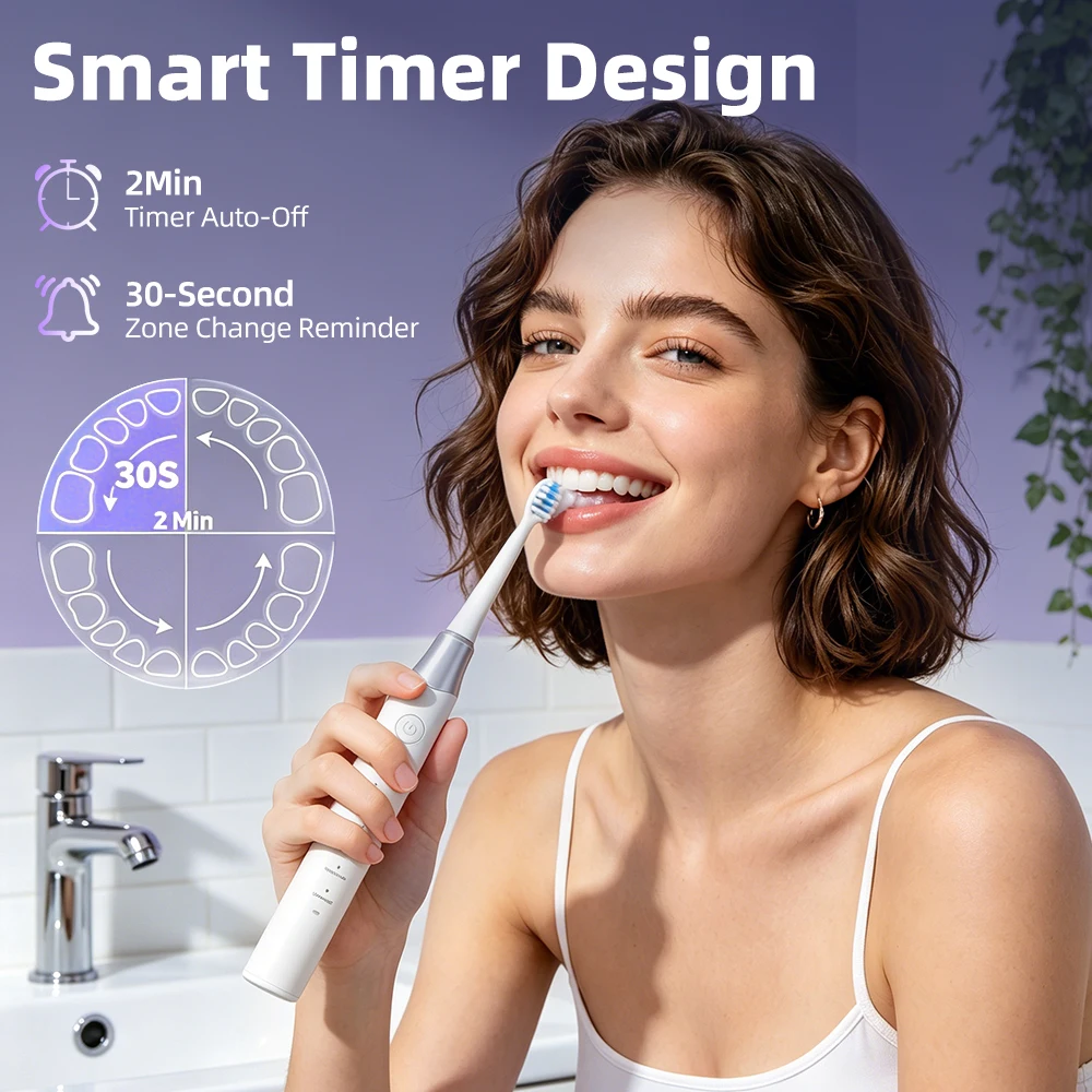 Electric Toothbrush Rotation 5 Modes Whitening Sensitive Gum Care Oral Deep Clean Tool IPX7 Waterproof Teeth Brush with 4 Heads