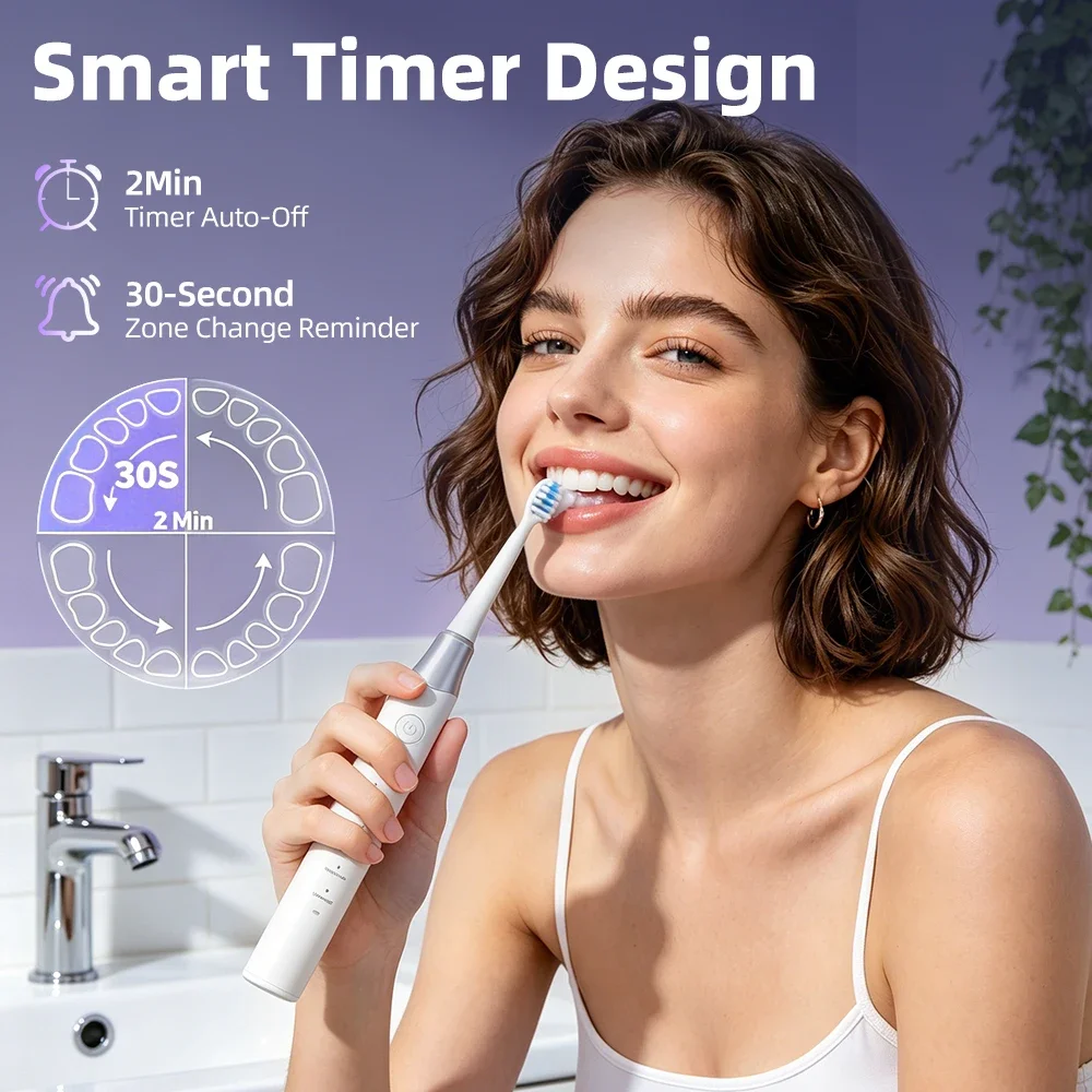 Sonic Electric Toothbrush 5 Mode IPX7 Waterproof 15000 Vibration 2Min Timer 500mAh Adult Toothbrush Deep Clean Whitenin Gum Care
