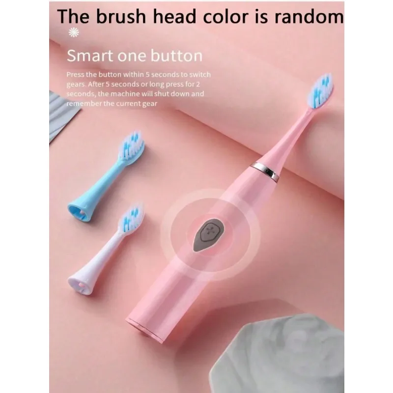Electric Toothbrush Adult Automatic Couples Set, Suitable For Home Or Travel Use, Random Brush Head Colors