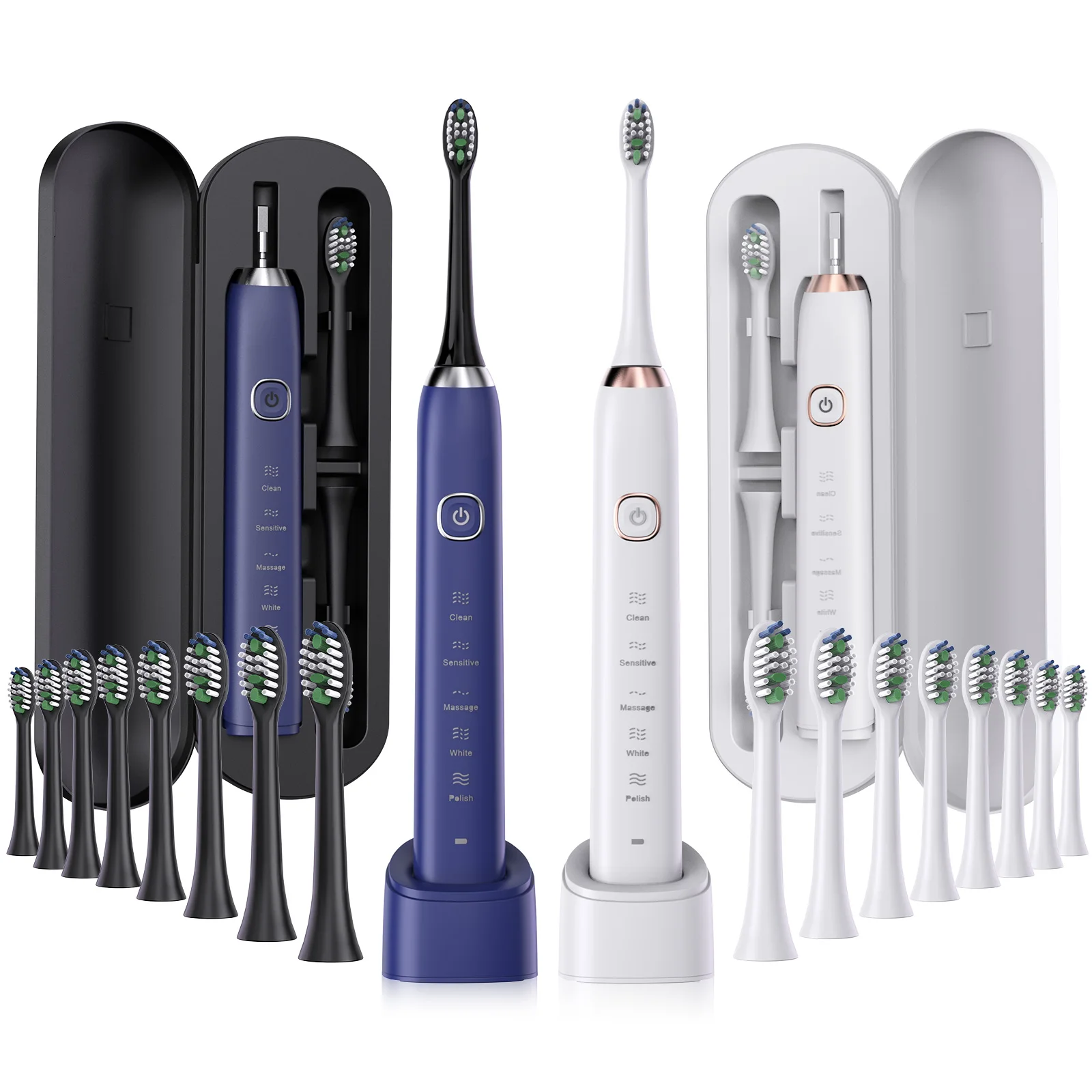 Sonic Electric Toothbrush Adults 8 Brush Heads 5 Modes USB Rechargeable IPX7 Waterproof Whitening Power Toothbrushes for Adults