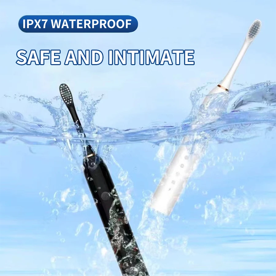 Sonic Electric Toothbrush for Adults IPX7 Waterproof DuPont Brush Head USB Rechargeable High Frequency Cleaning 6 Cleaning-Modes
