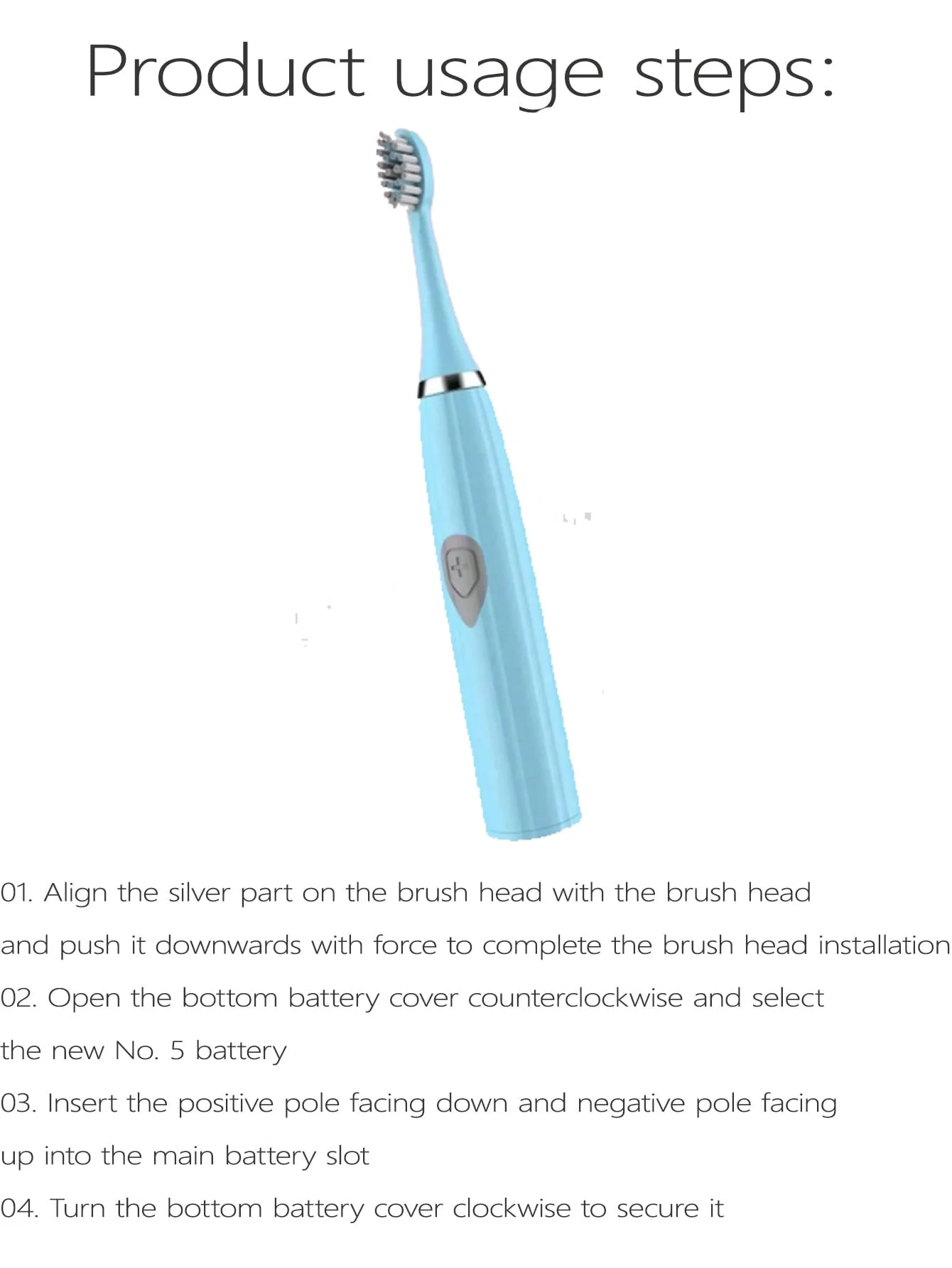 2026 Adult Electric Toothbrush , for home use or travel. Brush head colors are random Battery model(Batteries not includ)