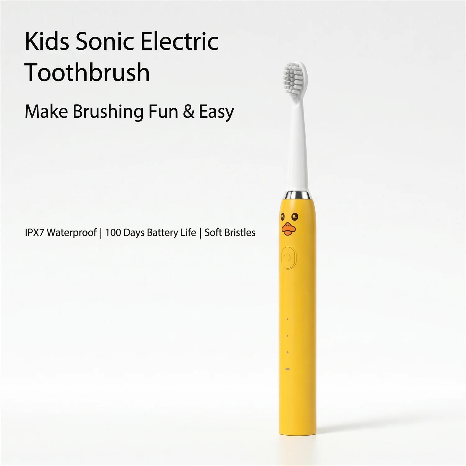 Cartoon Kids Electric Toothbrush, Rechargeable Sonic Children Tooth Brush with 4 Soft Brush Heads, 3 Modes IPX7 Waterproof 2 Min